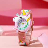 Montre-bracelet pour enfants avec motifs cœur, licorne et Saturne, montre tendance pour enfants, cadeau idéal pour les fêtes et les anniversaires pour garçons et filles