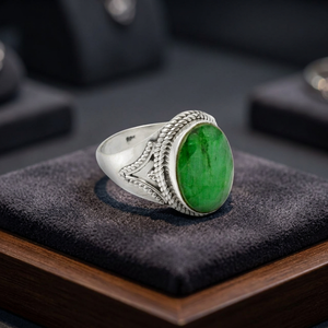 <b>Best</b> Selling Custom Natural Green Emerald Gemstone 925 Sterling Silver Handmade Ring Women Men Wedding Engagement Party Classic - Product Image 2
