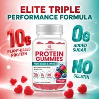 Gummies protéinés végétaux de haute qualité Qbioflex, directement de l'usine, avec acides aminés essentiels, gummies protéinés au lactosérum