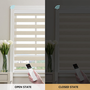 من المصنع مباشرة حجم مخصص لاسلكي قماش ناعم كهربائي تحكم كهربائي زيجبي تحكم زيجبي ستائر ظلال شفافة مزدوجة - Product Image 2