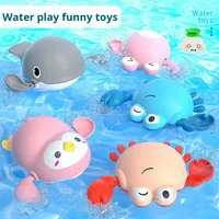 Jouet de bain pour tout-petits en plastique ABS à motif de dessin animé, avec logo personnalisé, à remonter, pour le jeu dans l'eau, 0-24 mois, unisexe