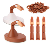 Main flexible de mannequin de main de formation de pratique d'art d'ongle pour des ongles avec 100 bouts d'ongle de PCS