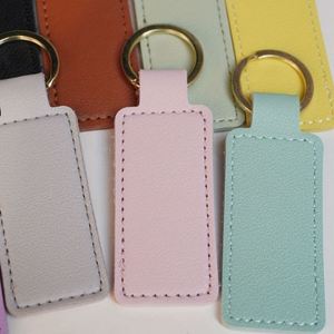 Wholesale Pu Leather Keychain Rectangular <b>Key</b> <b>Ring</b> Cute Charm for <b>Keys</b> Stylish Concise <b>Bag</b> Pendant Customizable Gift - Product Image 3