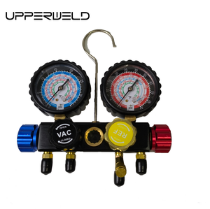 호스가 있는 HVAC 게이지 AC 매니폴드 게이지 세트 <span class=keywords><strong>R134A</strong></span> <span class=keywords><strong>R410A</strong></span> R404A R22 냉매 게이지 안전하고 안정적인 호스 - Product Image 4