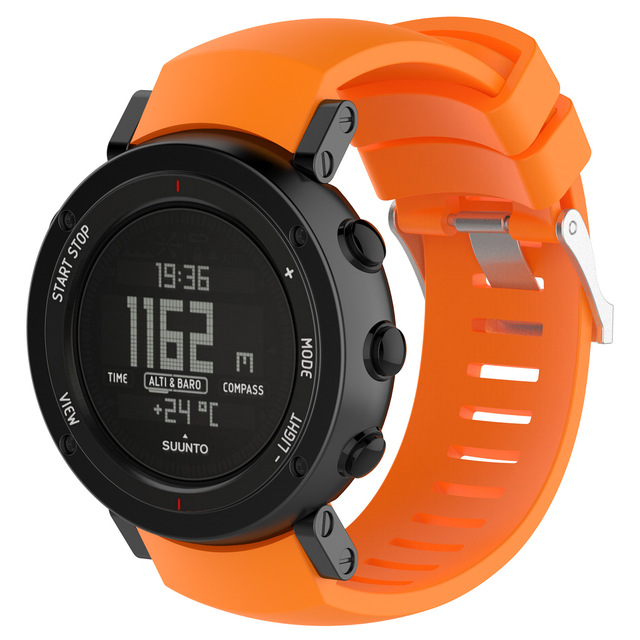 Replacement Wristband With Tools Silicone Smart Watch Strap for Suunto Core ALU Black