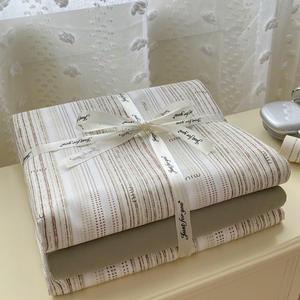 A-class Knitted Cotton Washed <strong>Double</strong>-layer Yarn Four Piece Set <strong>Small</strong> Floral Duvet Cover Bed Sheet <strong>Small</strong> Fresh Three Piece Set - Product Image 3