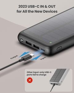 Banco de Energía Portátil Personalizado con Panel Solar, Li-Polímero, Impermeable, con Doble USB Tipo C, 20000mAh, Carga Rápida <span class=keywords><strong>para</strong></span> Teléfonos Celulares - Product Image 3