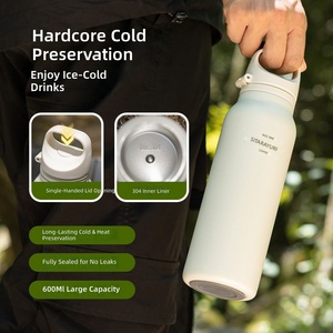 Gourde Isotherme Portable Grande Capacité 600ml en Acier Inoxydable 304, Isolation 6-12h, Design Robuste, pour Hommes et Femmes, Sports de Plein Air - Product Image 3