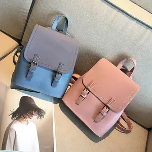 Certificato ISO9001 factory Premium ready ship fashion logo personalizzato pu leather cute pretty women girl lady backpack