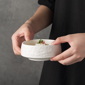 Bán Buôn Bộ Đồ Ăn Bằng Gốm Vòng Hình Dạng Tấm Salad Nhà Hàng Khách Sạn Tấm Sâu Bát Gạo Ý Phở Tấm - Product Image 5