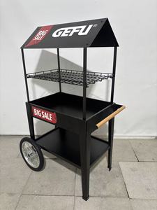 Có Thể Tháo Rời Màu Đen Đồ Uống Hiển Thị Đứng Giỏ Hàng 3 Tier Cocktail Rượu Vang Hiển Thị Kệ Tầng Đứng Snack Tàu Sân Bay Với Bánh Xe Cho Khách Sạn - Product Image 3