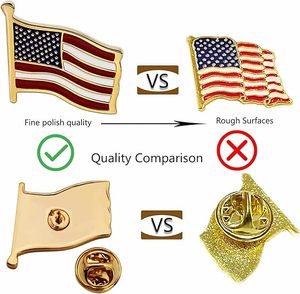 Pin de solapa de bandera americana, 2 uds., Pin de bandera de EE. UU. de metal dorado y plateado, pines de bandera de EE. UU. para hombres y mujeres veteranos - Product Image 4