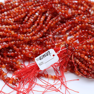 Perles de pierres précieuses en agate et en cornaline naturelles de luxe, taille brillante, hauteur de 8 mm, pour la fabrication de bijoux, qualité supérieure - Product Image 3