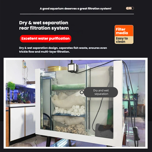 Acquario da Tavolo con Filtrazione Posteriore a Secco/Umido, Piccolo Acquario con Mobiletto, Piedini Rialzati, Imballaggio in Cassa di Legno, Articoli per Animali Domestici - Product Image 4