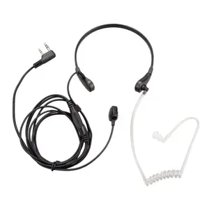 L01 2Pin PTT Throat Mic Covert 푸시-투-토크 버튼 원격 마이크 헤드가있는 Baofeng UV-5R 용 어쿠스틱 튜브 이어 피스 헤드셋