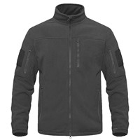 Veste pour homme à poches multiples de couleur zippée Vestes thermiques de randonnée Veste tactique de combat de chasse Manteau coupe-vent d'extérieur en polaire