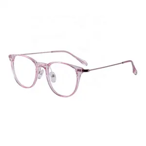 cute pink frame retro round metal reading glasses glasses for women