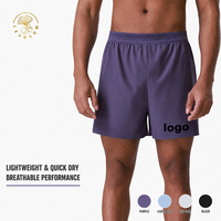 Pantalones Cortos Deportivos para Hombre, Transpirables, Anti-Sudor, con Bolsillo Oculto, Malla Flexible, Ajuste Elástico, Color Azul Morado