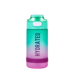 32 Oz Gym Bottle Fitness BPA Free Sport Reusable Plastic Push Opne Lid Hot Water Motivation Water Bottles With Handle