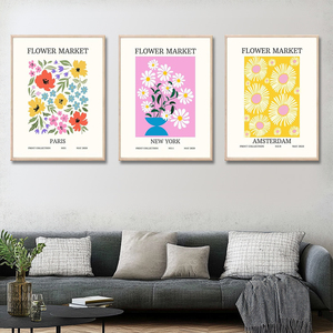 <span class=keywords><strong>3</strong></span> <span class=keywords><strong>piezas</strong></span> lienzo moderno impreso Digital Floral Vintage tinta flores minimalista Boho pared arte Decoración - Product Image 3