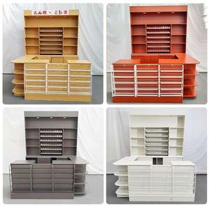 خزانة تبغ والخمور بنمط خشبي لسوبر ماركت طاولة صراف قابلة للفصل مع شاشة زجاجية - Product Image 3