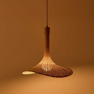 Luminaire suspendu en rotin naturel, style Wabi Sabi, <span class=keywords><strong>lampe</strong></span> suspendue en bambou pour plafond, 100 cm, pour hôtel, maison d'hôtes, villa - Product Image 4