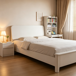 Minimalist <b>Queen</b> <b>Size</b> Storage <b>Bed</b> <b>Frame</b> with MDF Panel and Fabric Upholstery - Product Image 6