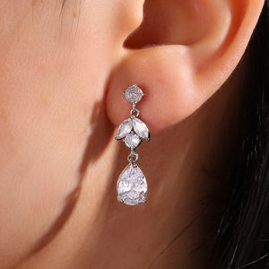 RAKOL EP5064 Wholesale Waterdrop Earrings 2021 Best Cubic Zirconia Charm Stud Earrings Party <b>Jewellery</b> - Product Image 5