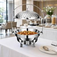 Réchaud commercial en acier inoxydable à motif diamant, chauffe-plat à alcool pour hôtels et restaurants
