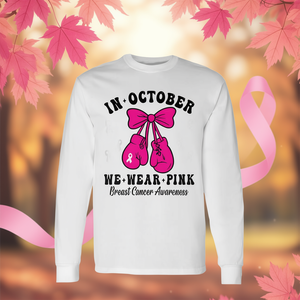 En octubre usamos camisetas rosas de manga larga para la concienciación sobre el cáncer de mama - Product Image 3