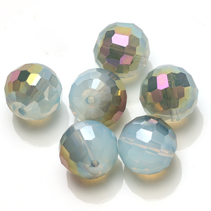 Perles de verre rondes facettées pour la fabrication de bijoux 10/12 mm Perles d'espacement en cristal en vrac pour pendentif charmant Bracelet Accessoires de bricolage - Product Image 6