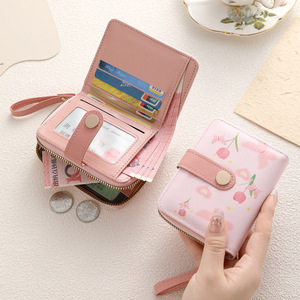 2026 New Style Girls Coin Purse <b>Card</b> <b>Holder</b> Women's Buckle Short <b>Wallet</b> Zipper Clip Multifunctional Cute <b>Wallet</b> - Product Image 3