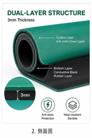 Tapis de table et de sol en caoutchouc vert antistatique ESD pour atelier électronique et salle blanche