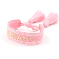 गर्म बेच कढ़ाई लोगो सपना बद्धी Wristbands पुरुषों और महिलाओं के व्यक्तित्व रंग लटकन दोस्ती कंगन कॉन्सर्ट गहने