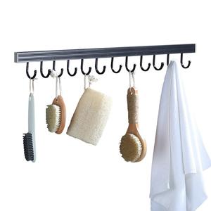 Space Aluminum Kitchen Hooks and <b>Wall</b>-Mounted Storage Racks No-Drill <b>Hanging</b> <b>Shelves</b> for Spoons and Spatulas - Product Image 1