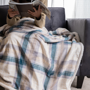 Couverture en tissu écossais à motif cachemire, tissu molletonné molletonné style Sherpa doux, confortable et chaud, parfait <span class=keywords><strong>pour</strong></span> le lit, le <span class=keywords><strong>canapé</strong></span> - Product Image 6