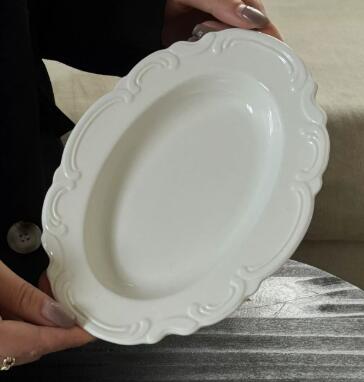 White 8inch oval plate