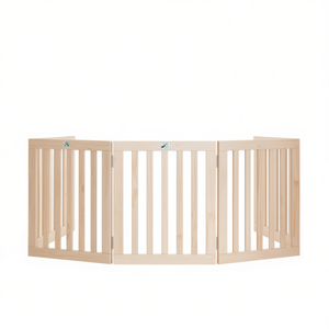 Parc pour animaux pliable en bois de peuplier, rectangulaire, style moderne, avec fermeture à pousser, pour intérieur - Product Image 1