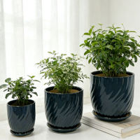 Pot Bunga Keramik Modern untuk Luar & Dalam Ruangan, Gaya Wabi-sabi, Pot Tanaman Dekoratif Besar untuk Rumah & Kantor