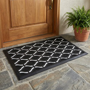 Indus Eye Pin Mat <b>Rubber</b> Stair Anti-Slip Washable Durable Eco-Friendly Flower Style Rectangle Machine Made for Outdoor Steps - Product Image 2