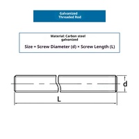 Galvanized Metric Screw Rod Double Head Full Thread Stud M4-M5-M6-M8-M10