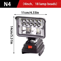 Projecteur super lumineux multifonction rechargeable par USB, lampe de travail à LED avec batterie au lithium, idéal pour le camping