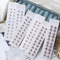 Boucles d'oreilles clous simples en perles d'eau douce naturelles pour femmes, perles en forme de chignon, en argent massif S925, minimalistes, multicolores, pour filles