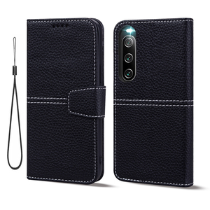 Étui portefeuille design Business pochette de téléphone pour <span class=keywords><strong>Sony</strong></span> <span class=keywords><strong>Xperia</strong></span> 10iii, pour <span class=keywords><strong>Xperia</strong></span> 1iii étui de carte de crédit avec corde - Product Image 6