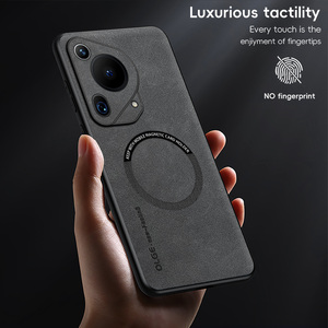Lüks mat deri araba manyetik tutucu kılıf için Huawei Pura 70 80 Ultra 80 <span class=keywords><strong>Pro</strong></span> + / P60 P50 <span class=keywords><strong>P40</strong></span> <span class=keywords><strong>Pro</strong></span> P50E kablosuz şarj kapağı - Product Image 5