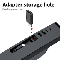 PD 27W Stasiun Dok Mobil 1M Kabel Dapat Ditarik Multi-Port USB-C/USB-A Hub untuk Tesla Model 3/Y Earphone Ponsel Tengah