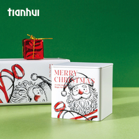 Boîte en métal carrée Tianhui en gros pour cadeaux de Noël, emballage métallique de luxe avec logo personnalisé