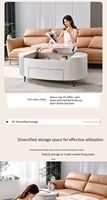 Quanu – café cuit nordique intelligent, table basse relevable, table basse avec rangement, 670169