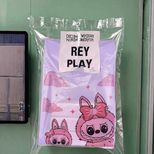 Bolsas de compras de plástico PE reciclables al por mayor de fábrica, pequeño diseño de dibujos animados, gran oferta, embalaje minorista ecológico - Product Image 3