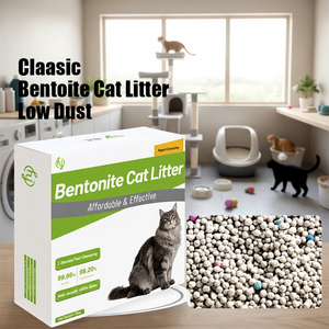 흡수력 좋은 대용량 고양이 모래 도매 OEM 4kg 벤토나이트 고양이 모래 먼지 없는 볼 모양 모래 - Product Image 1